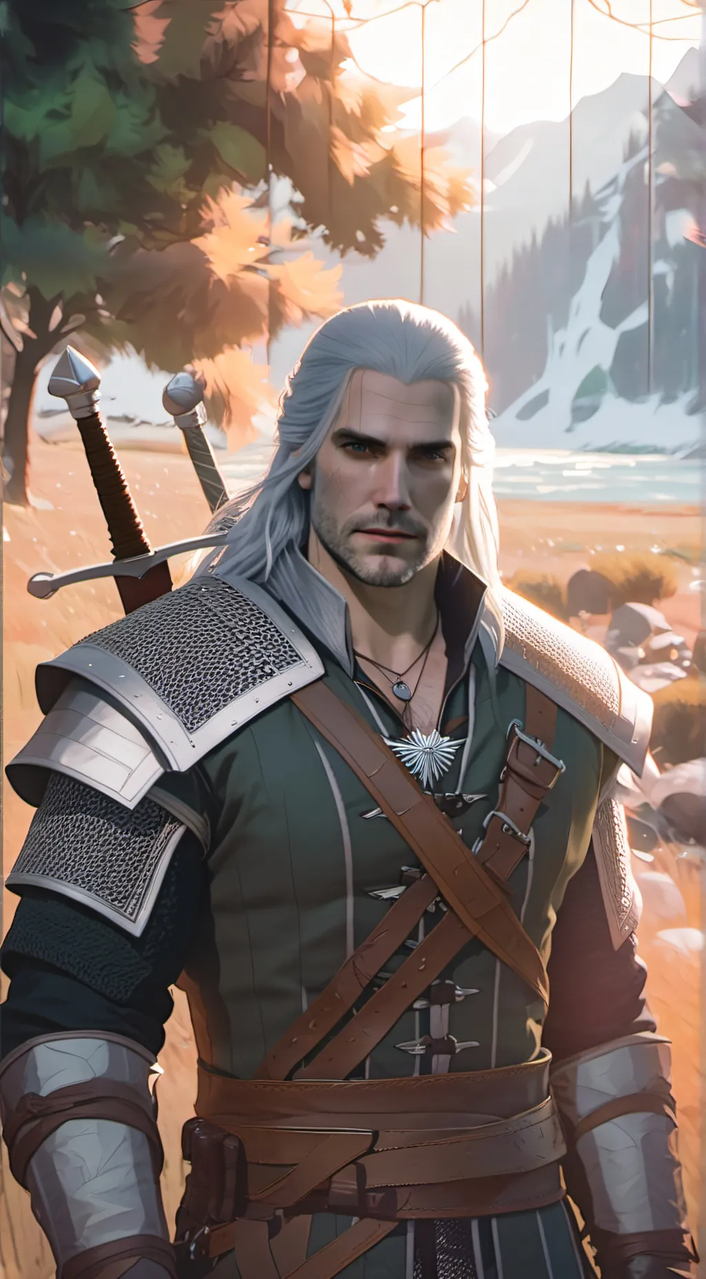 ai character: White Wolf background