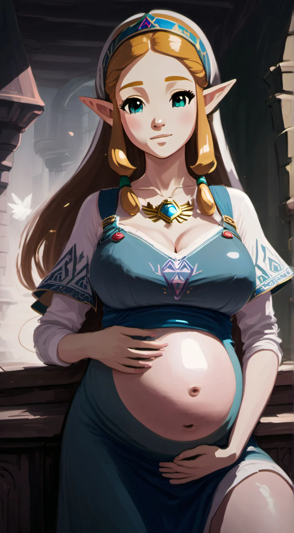 ai character: Pregnant Zelda background