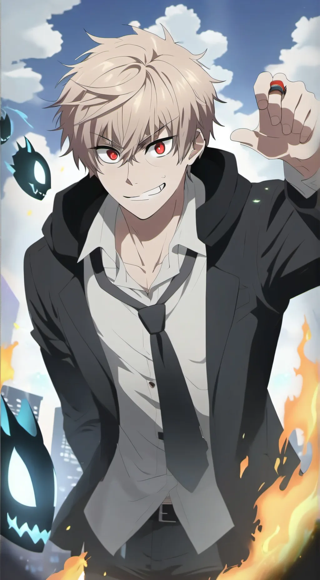 ai character: Katsuki Bakugo background