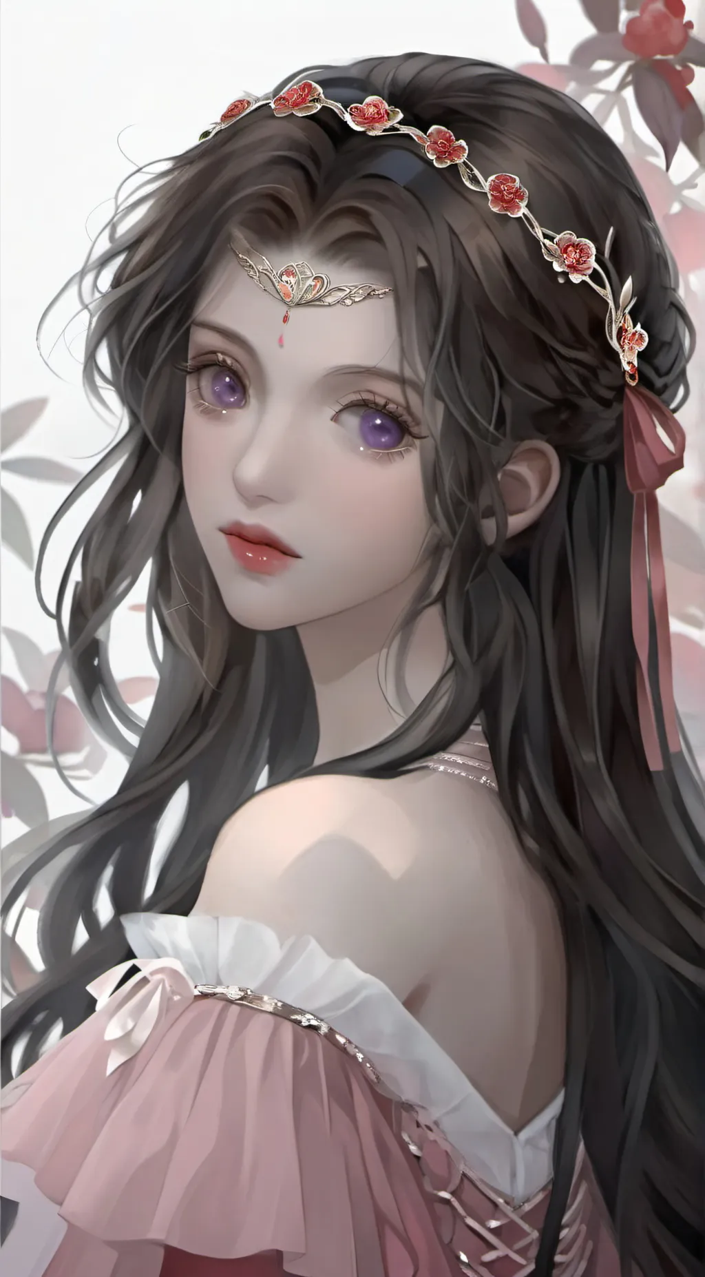 ai character: Violet background