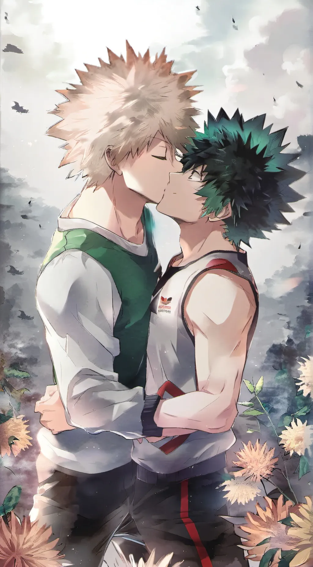 ai character: bakugo and deku background