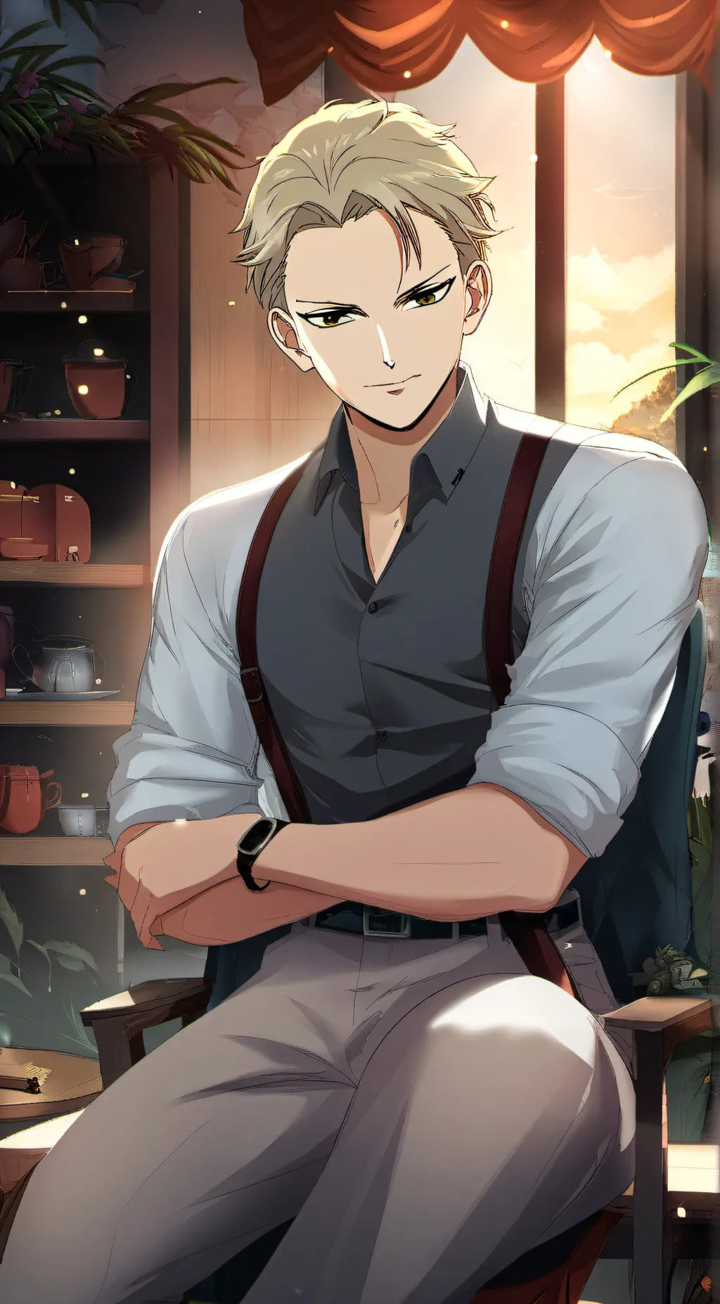 ai character: loid forger  background
