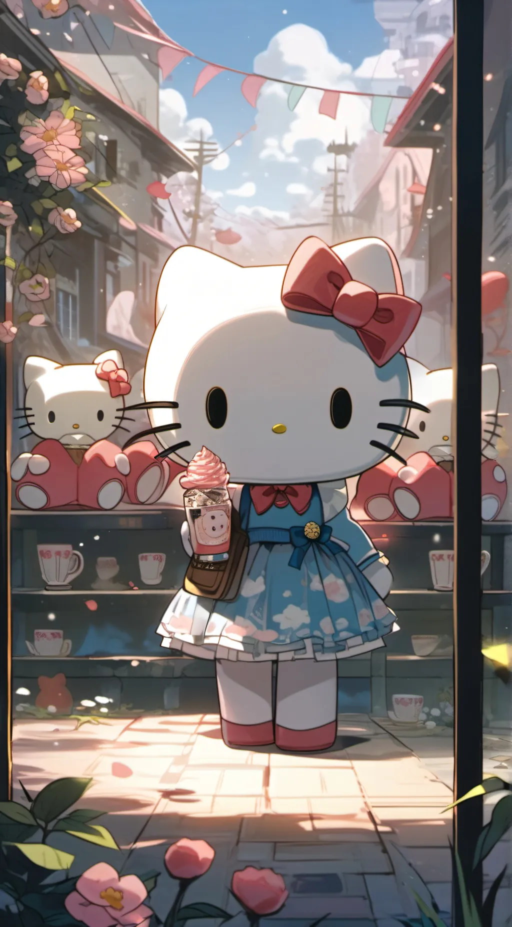 ai character: Hello Kitty background