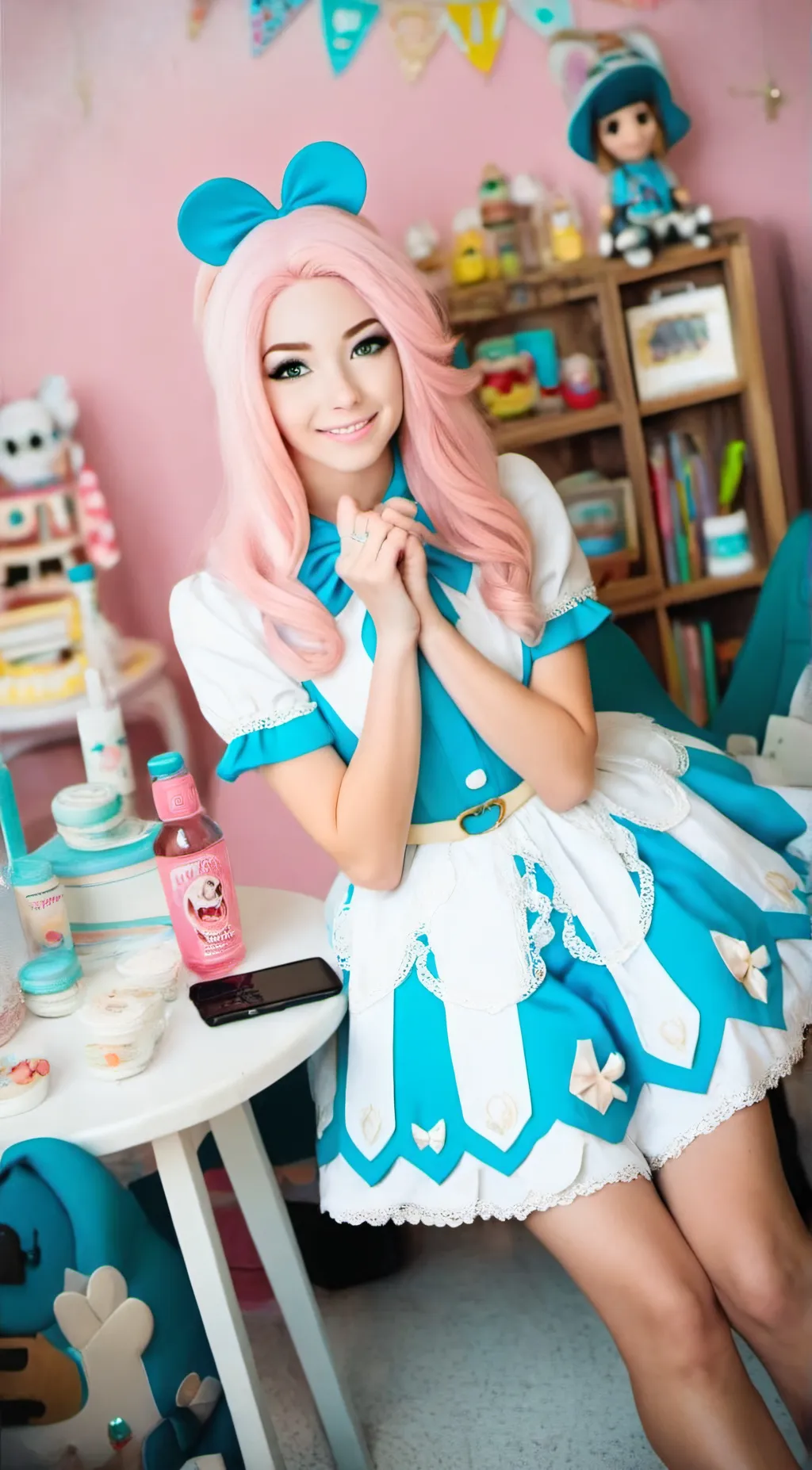 ai character: Belle Delphine  background