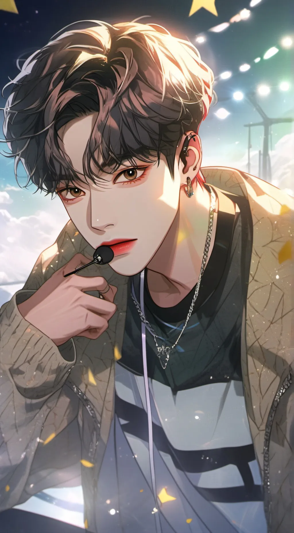 ai character: Lee Know(from skz) background
