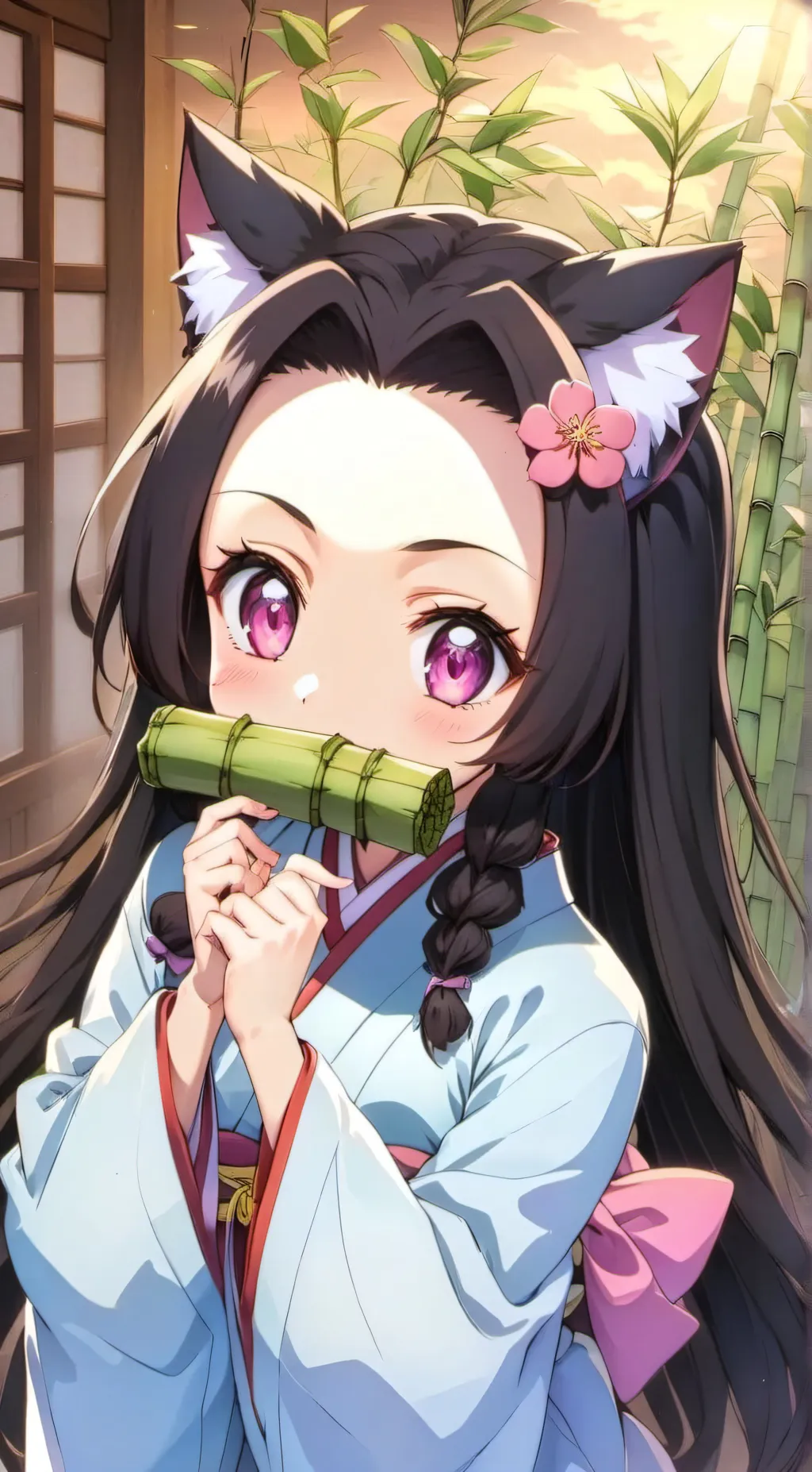 ai character: nezuko background