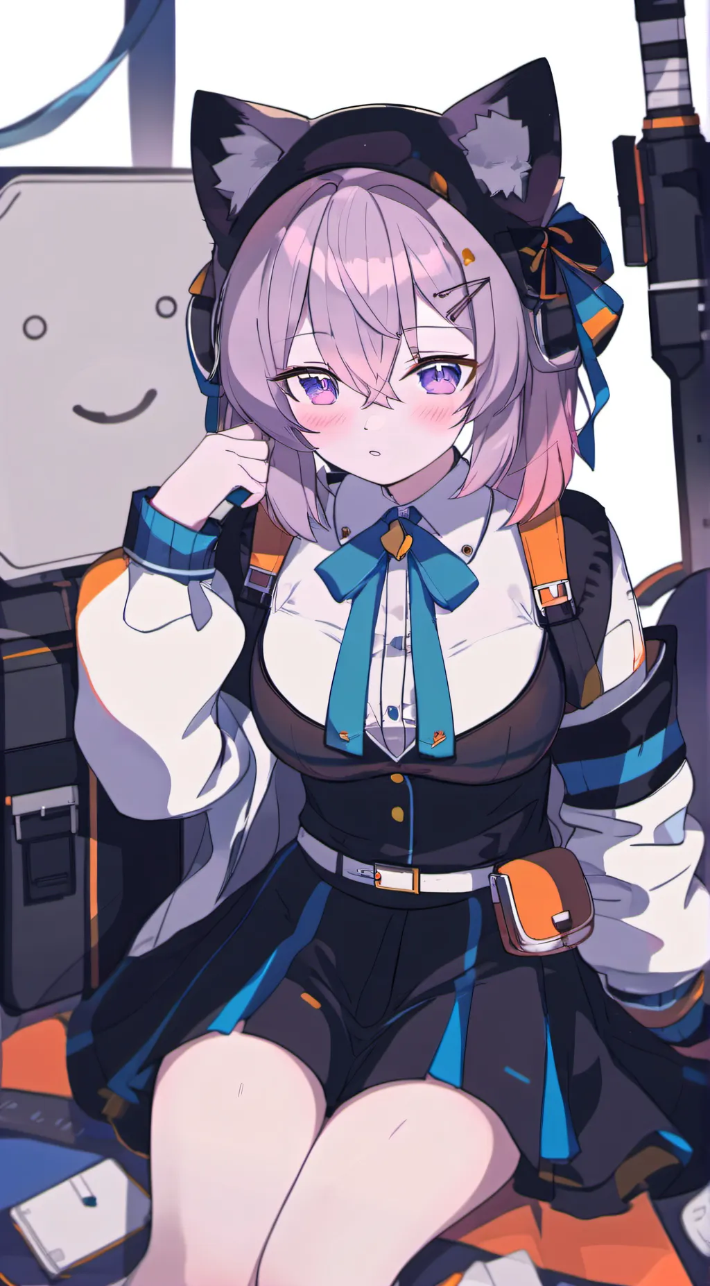 ai character: Violet background