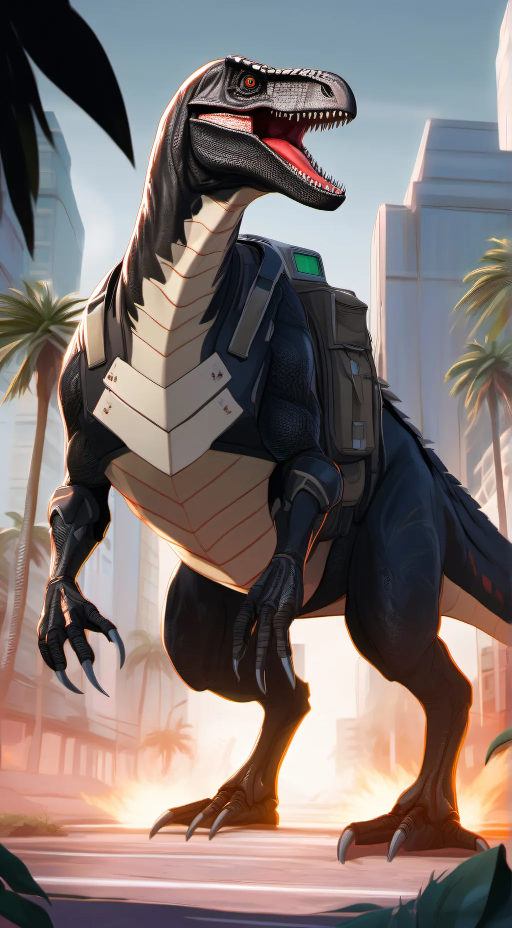 ai character: Indoraptor  background