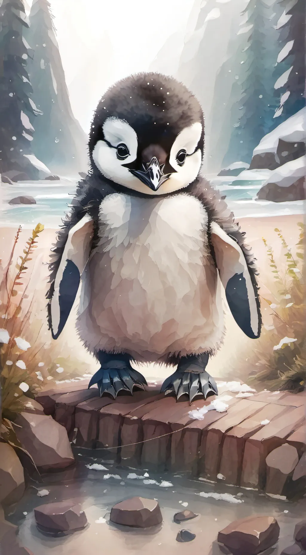 ai character: Baby Penguin background