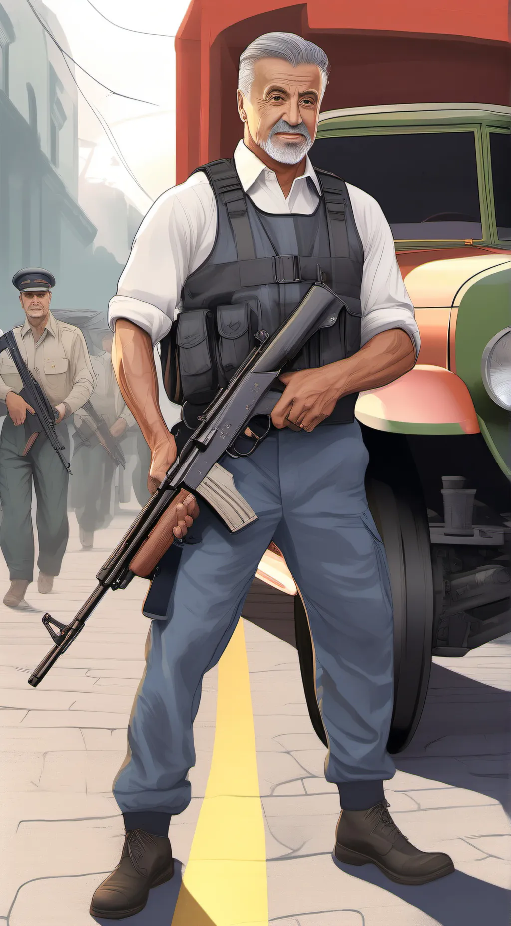 ai character: John Rambo  background