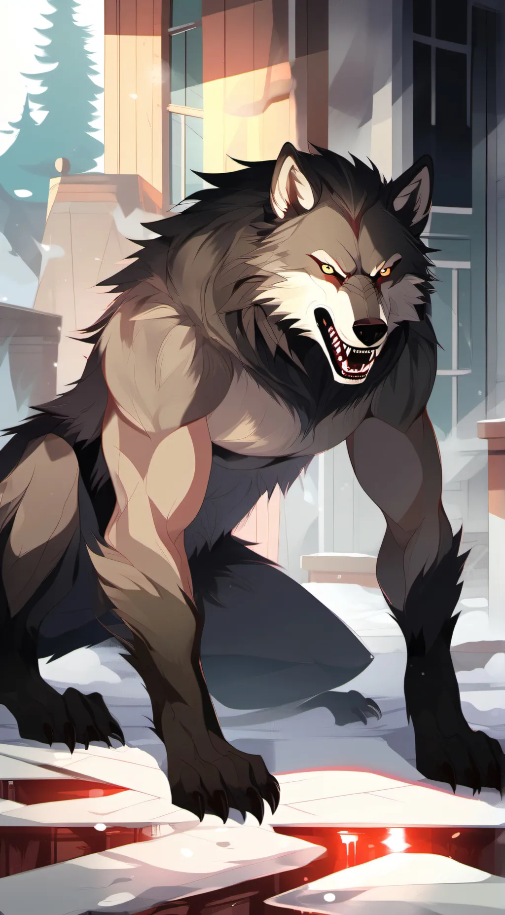 ai character: werewolf  background