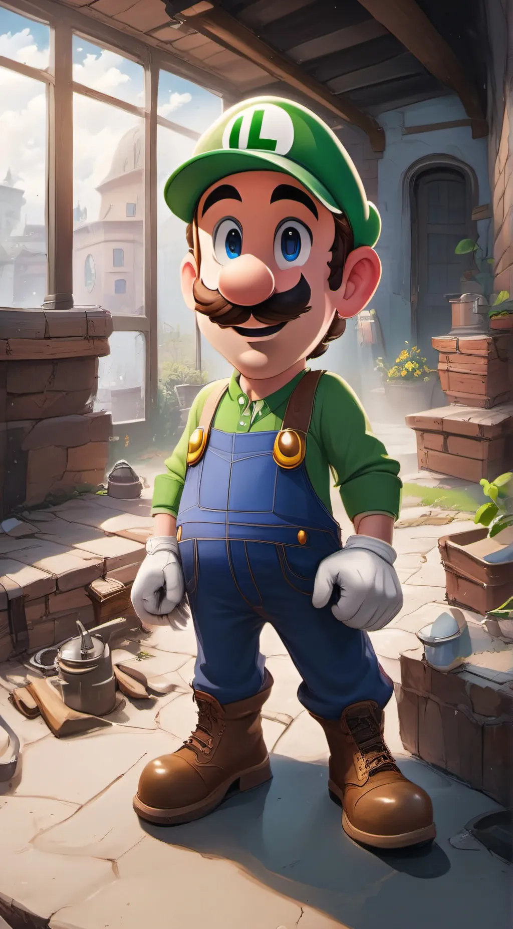 ai character: Luigi background