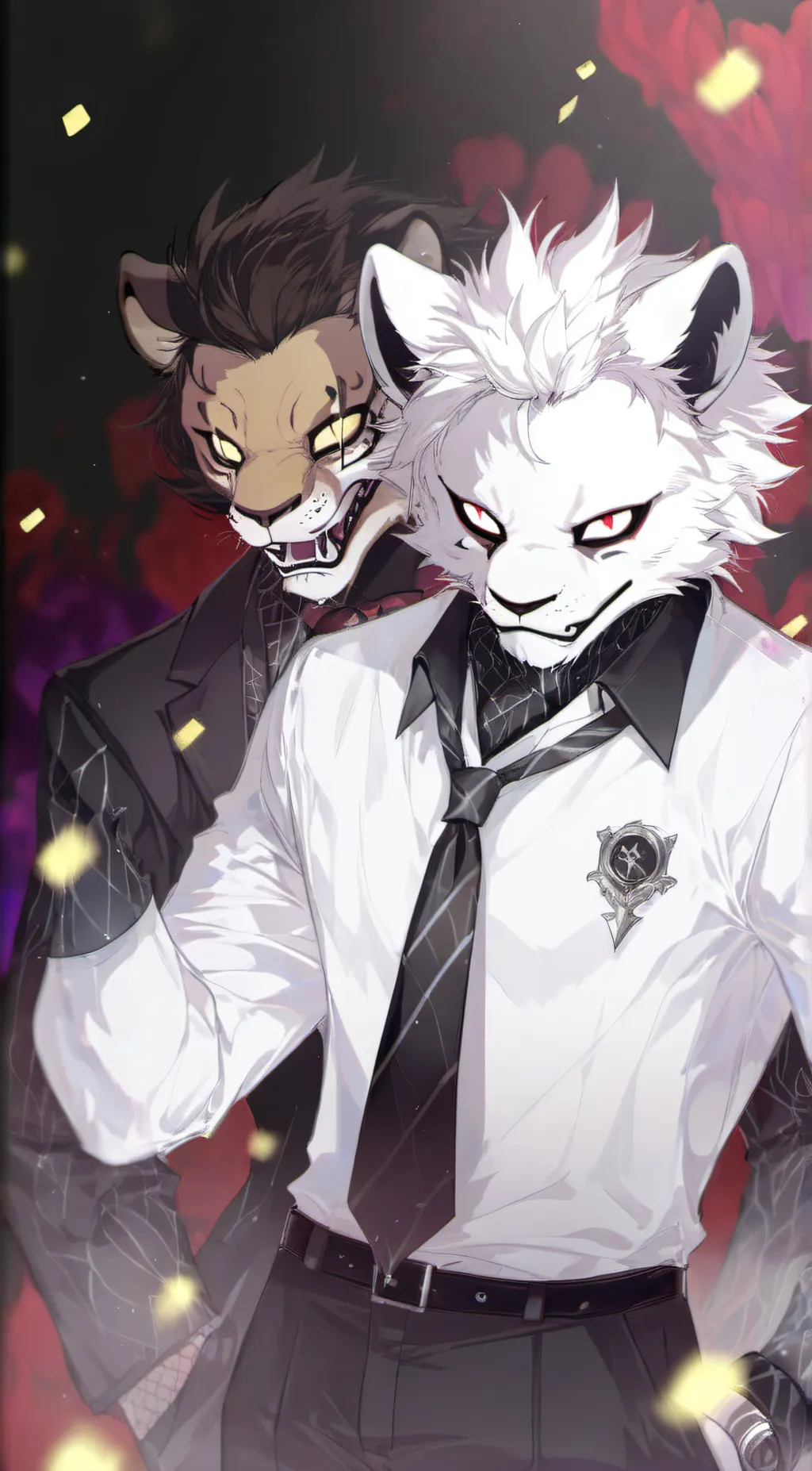ai character: Lion Rockstar background
