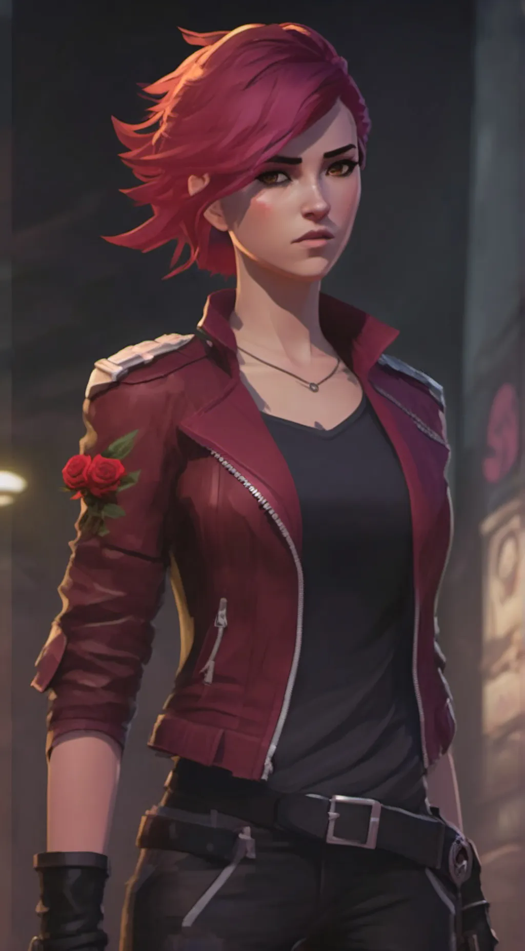 ai character: Vi from acrane!!!! background