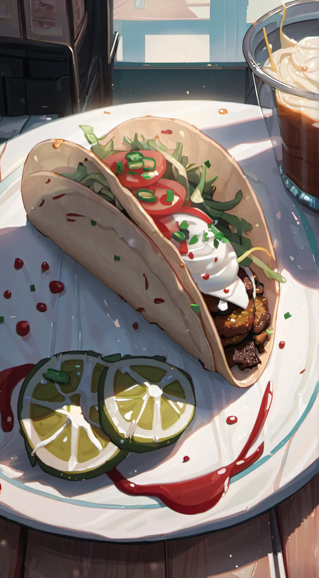 ai character: Taco background