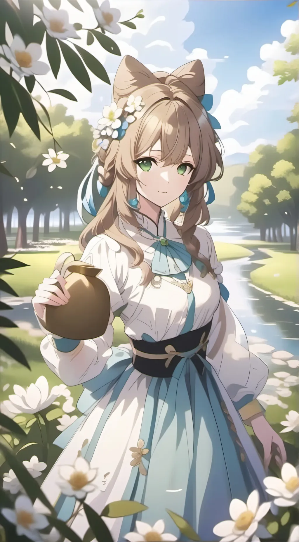 ai character: Flower background