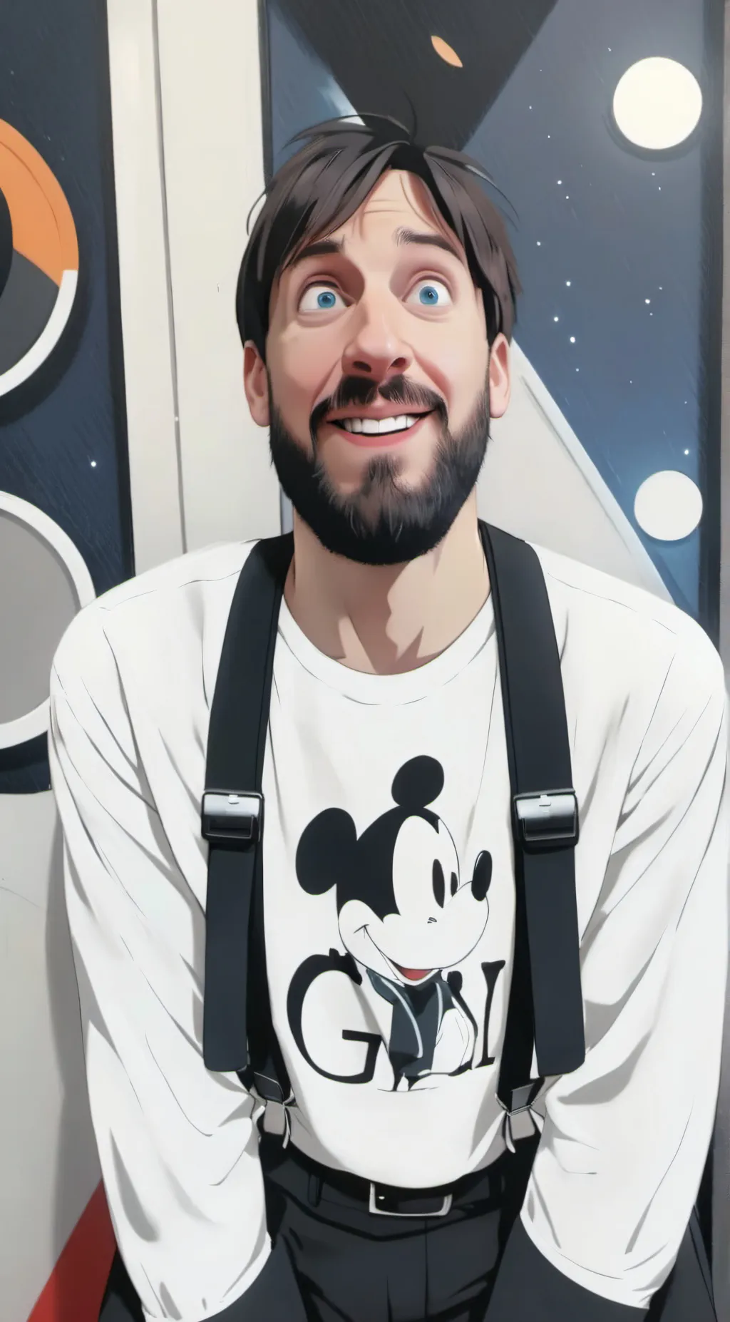 ai character: goofy guy background