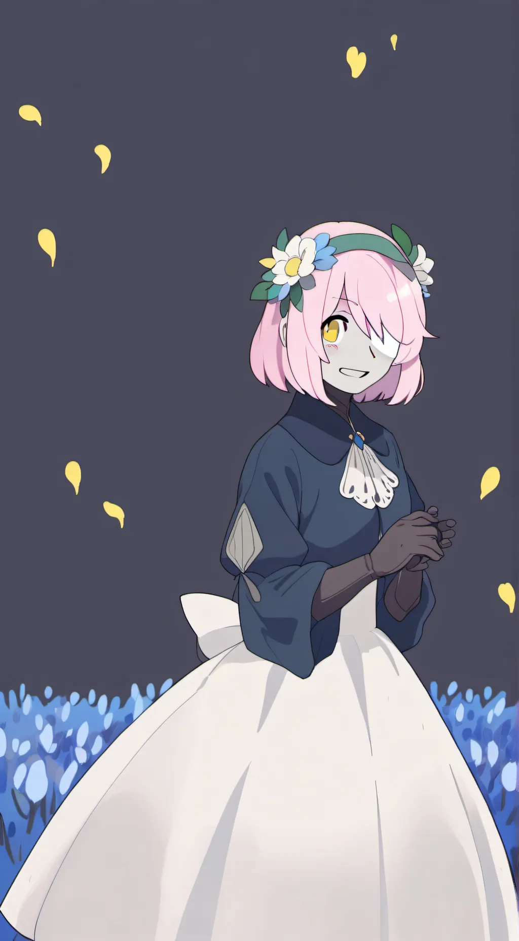 ai character: Maddie flour  background