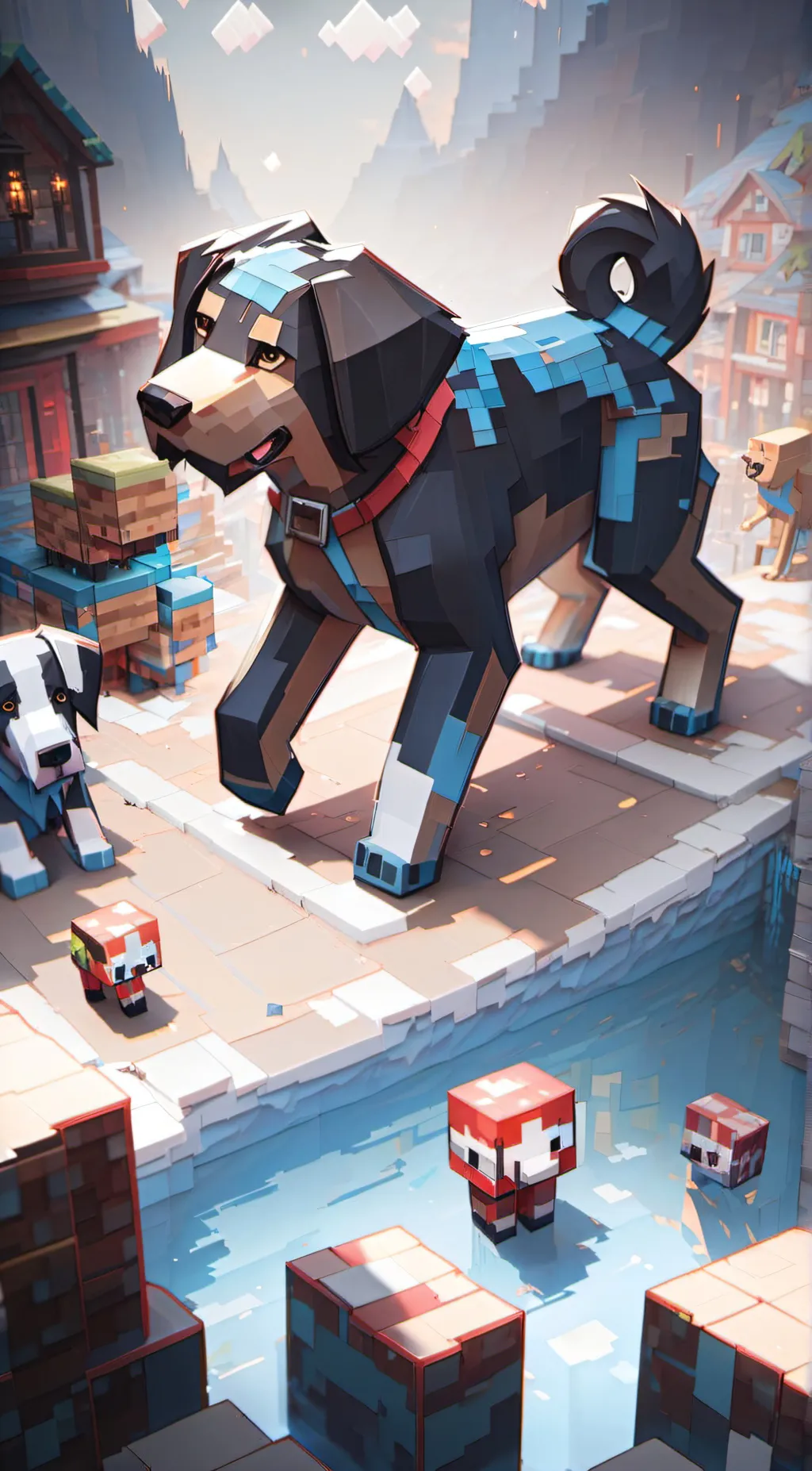ai character: minecraft dog background