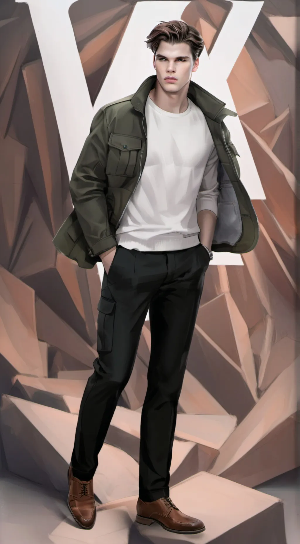 ai character: Leon  background