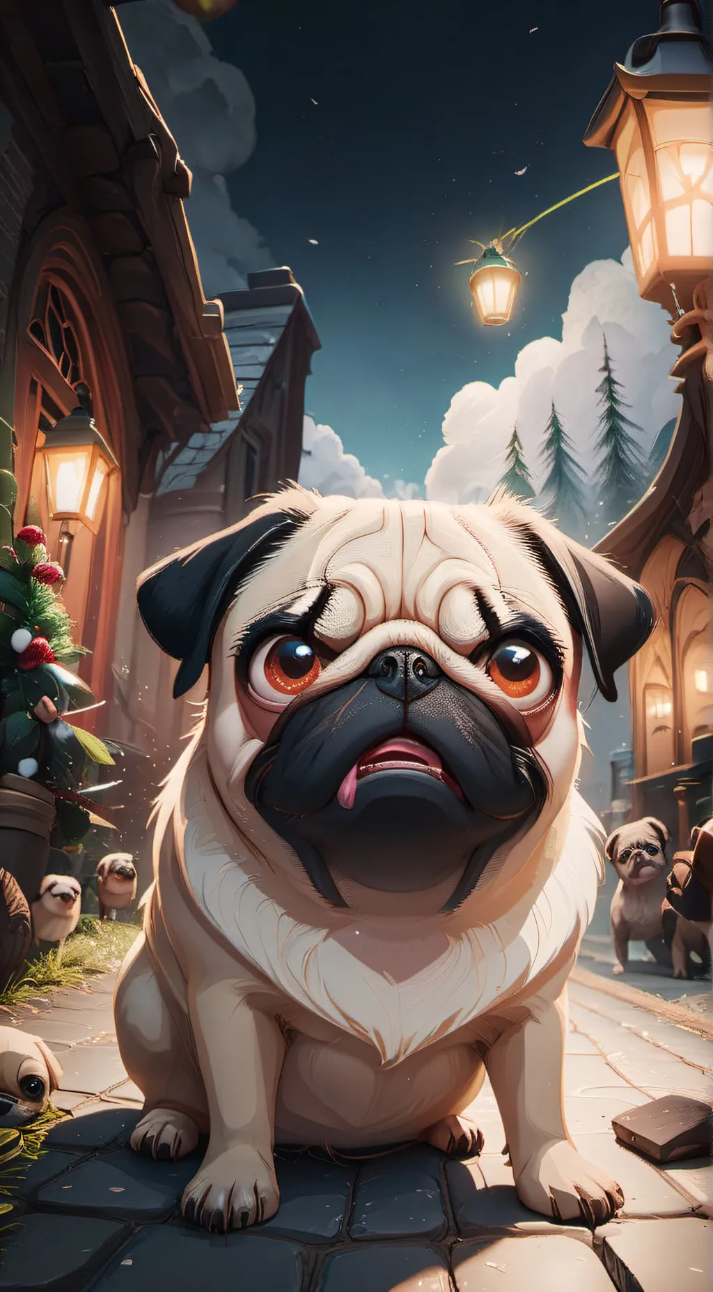 ai character: Pug background