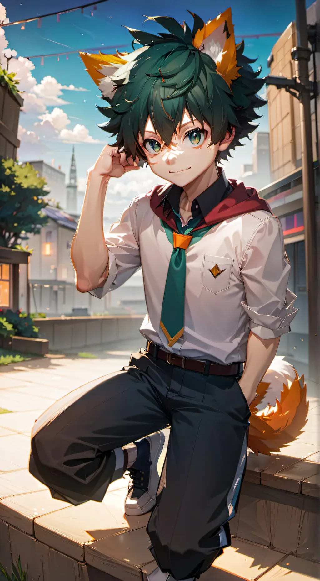 ai character: izuku afton  background