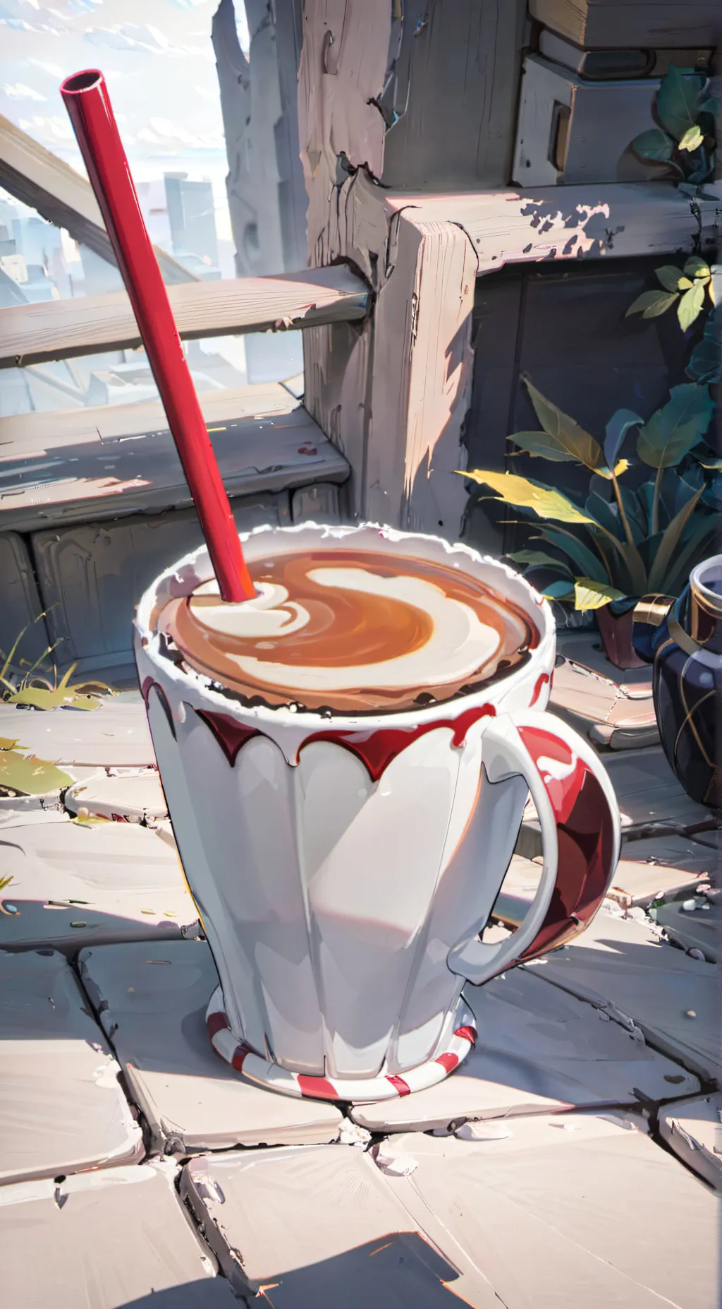 ai character: Cuphead RPG background