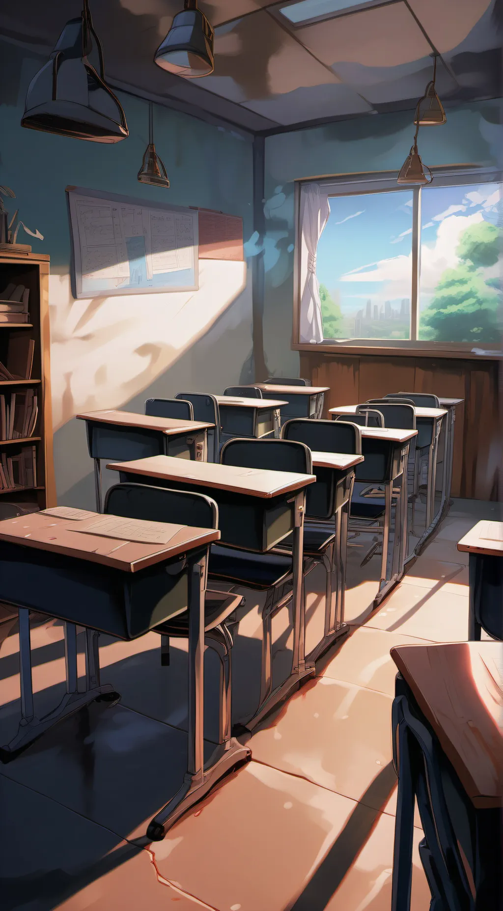 ai character: Power classroom background