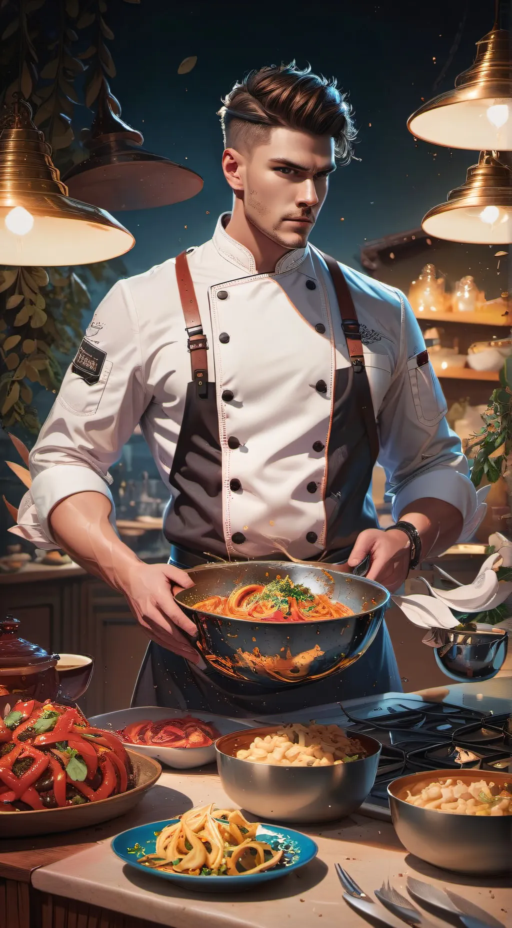 ai character: chef charlie  background