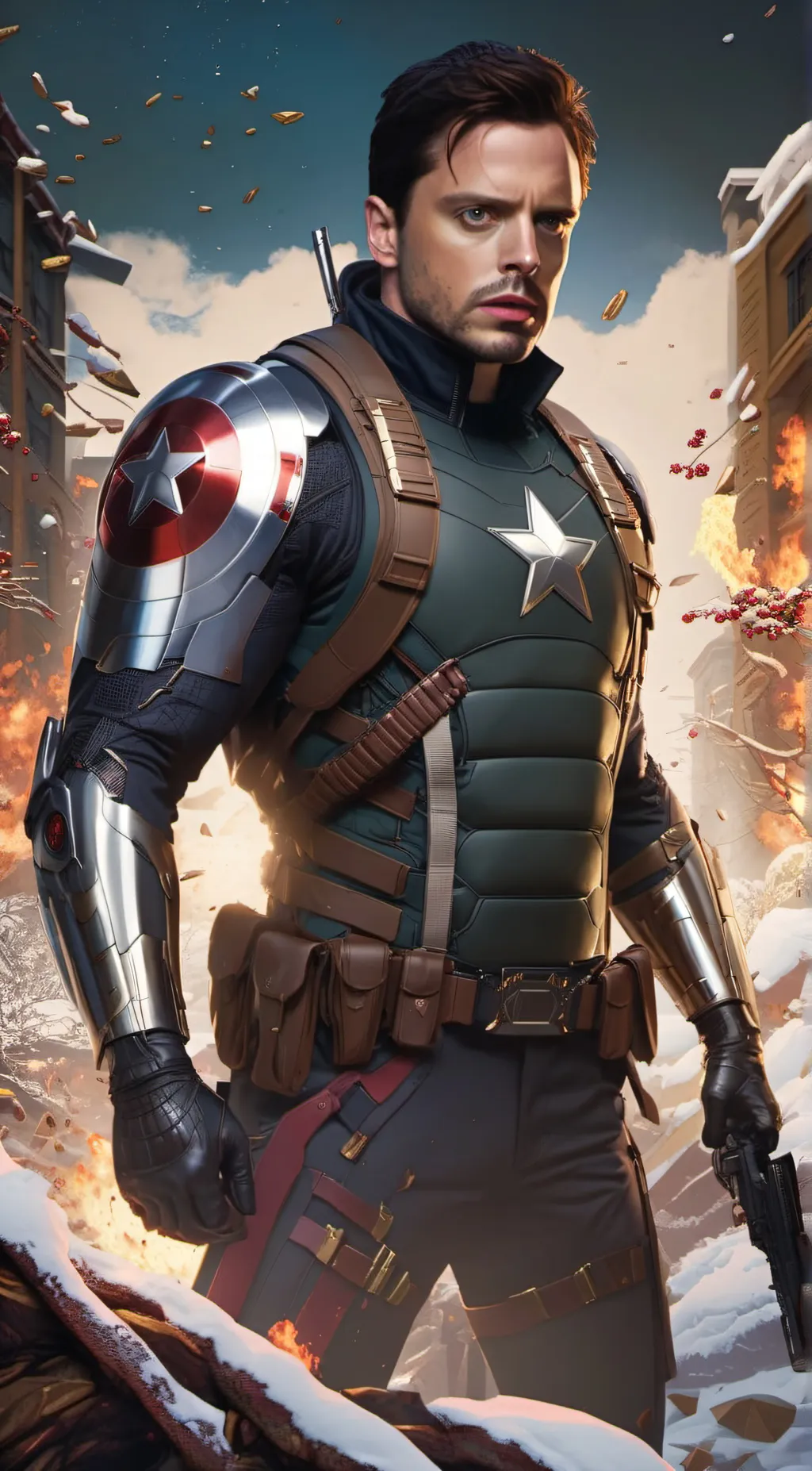 ai character: winter soldier  background