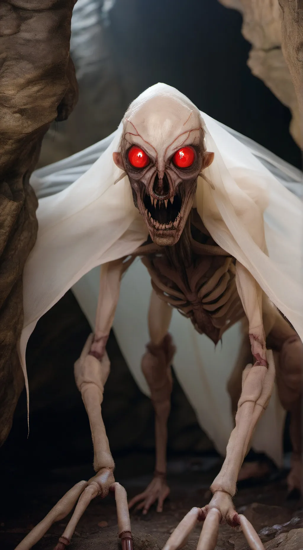ai character: cave creature background
