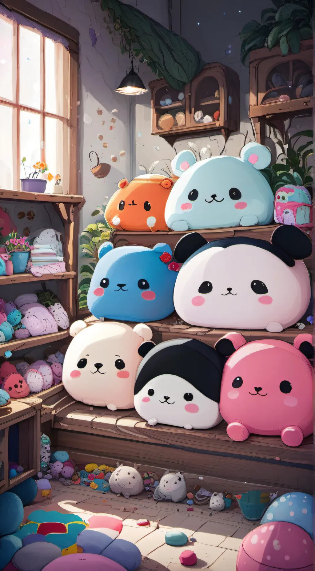 ai character: squishmallows background