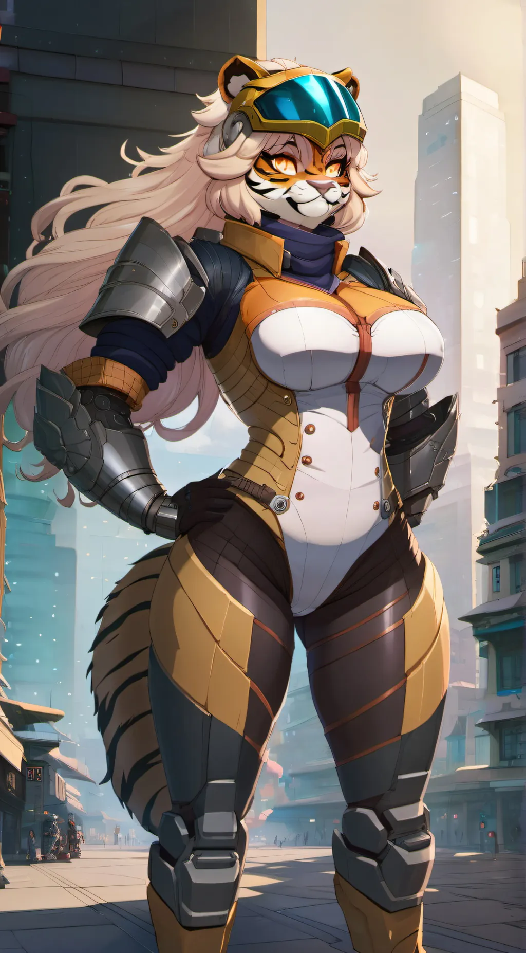 ai character: Leona Star marine background