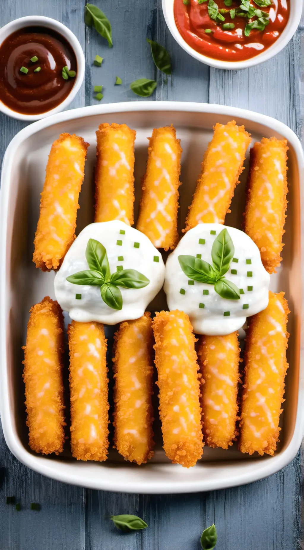 ai character: Mozzarella sticks background