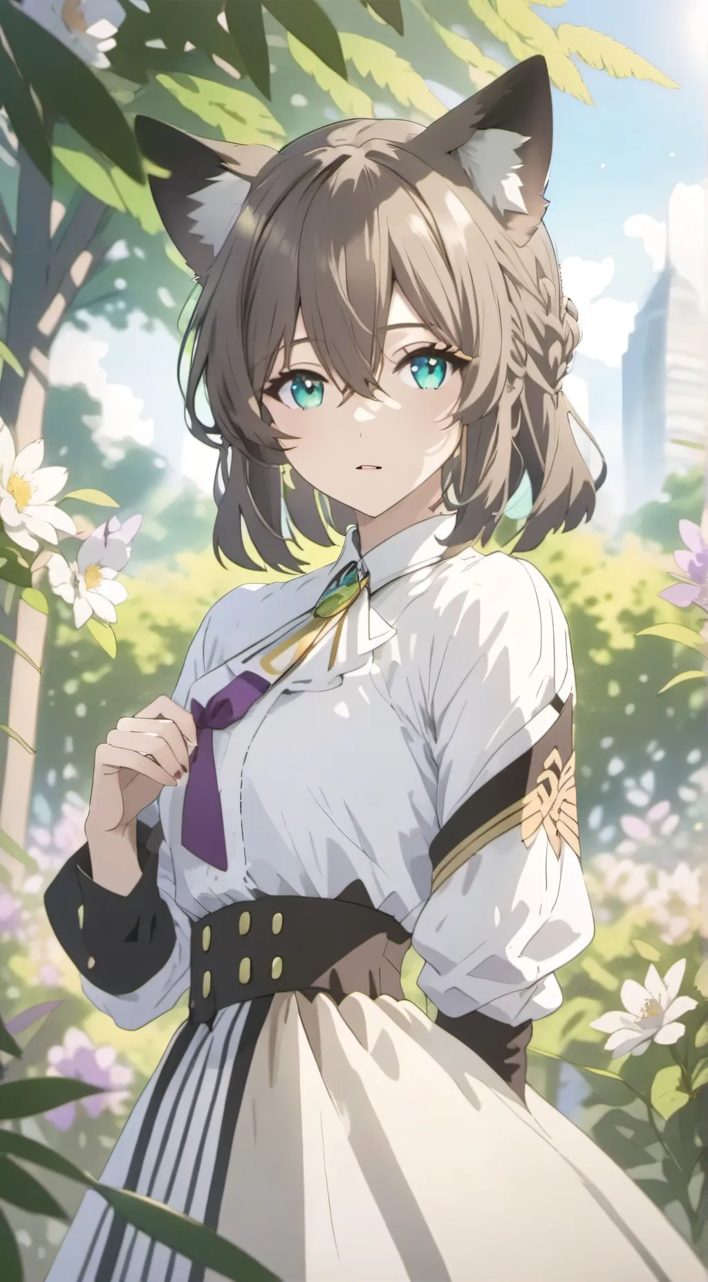 ai character: cat girl background