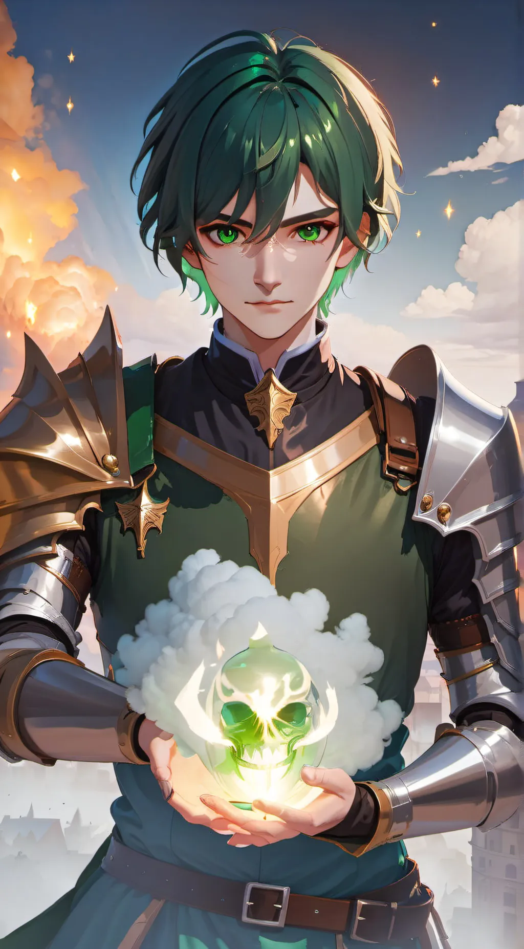 ai character: Green background