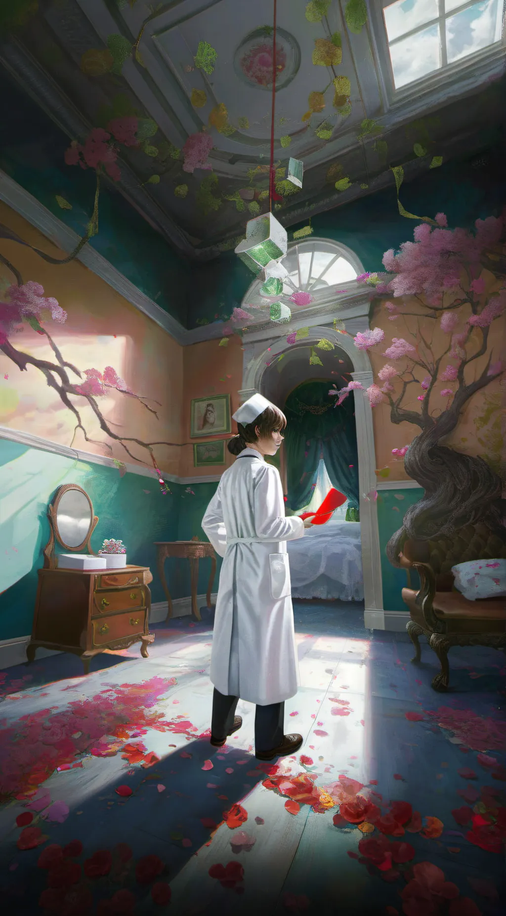 ai character: •Horror healer• background