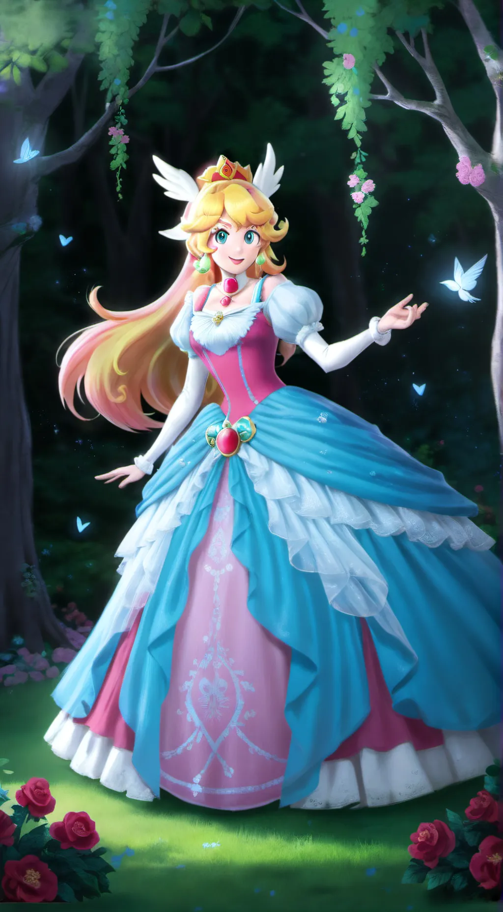 ai character: Peach background