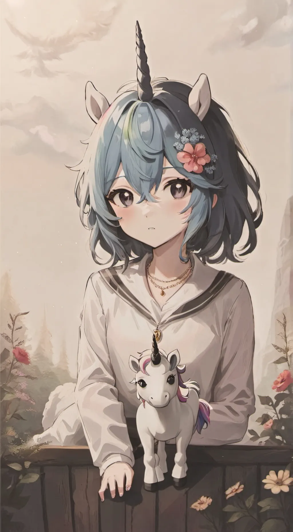 ai character: 🌺Craftycorn!🍭 background