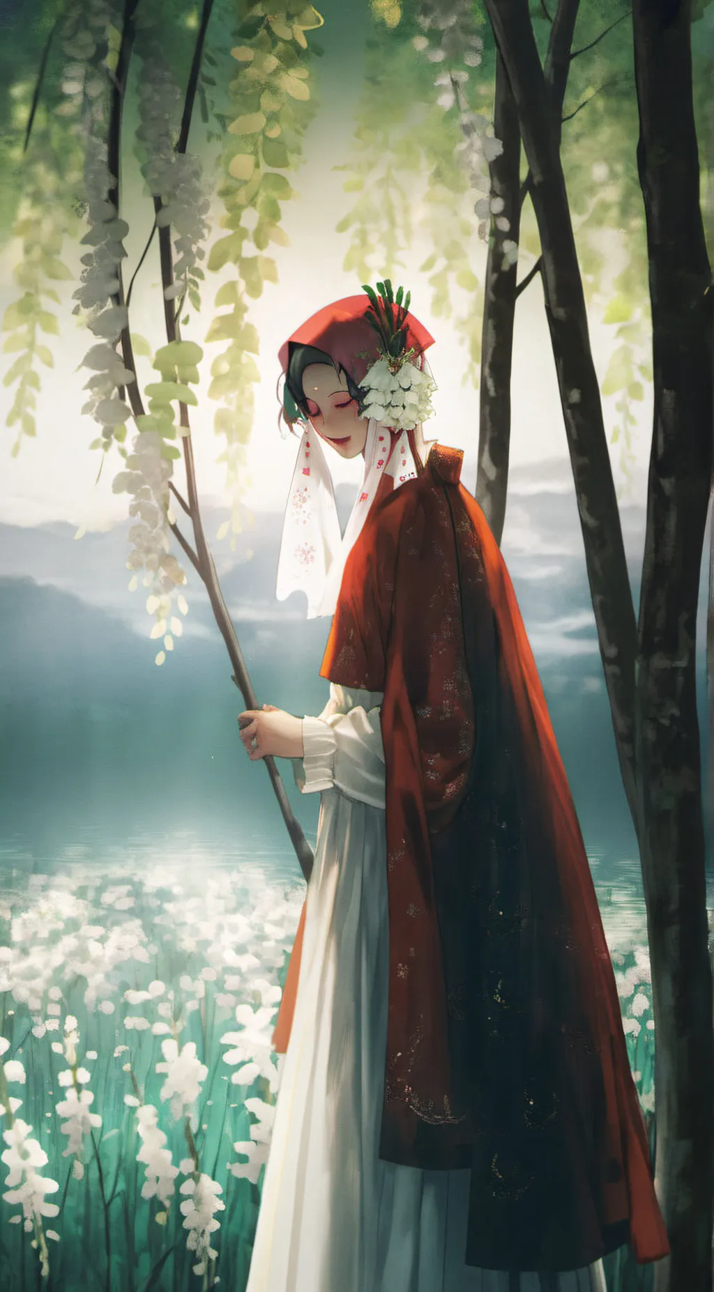 ai character: Cute girl  background