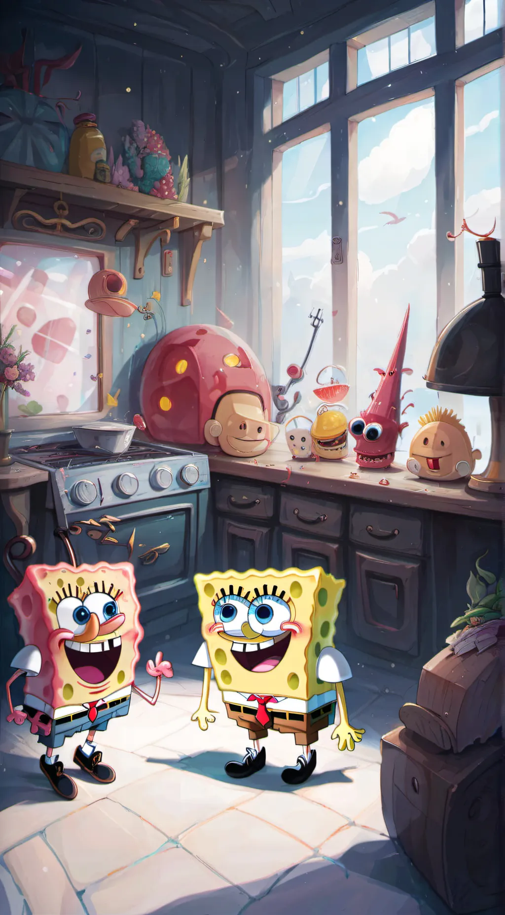 ai character: Spongebob Show background