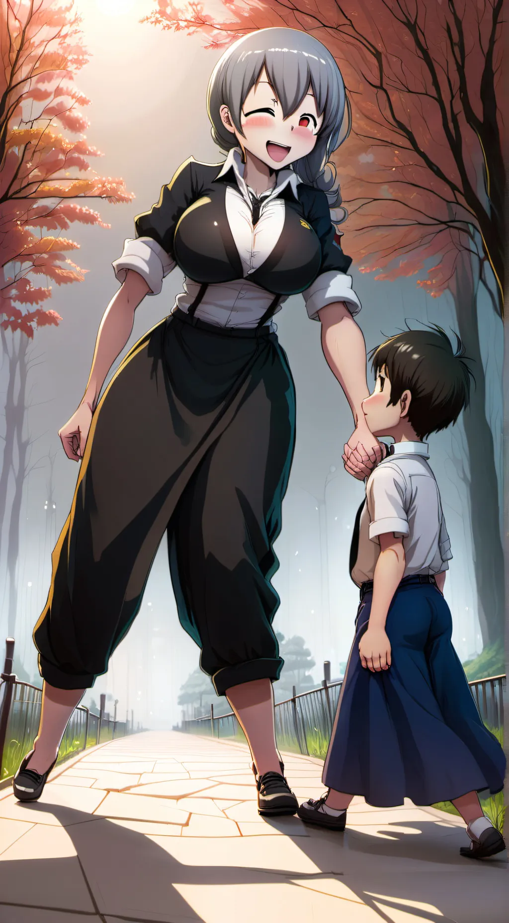 ai character: mom and son background