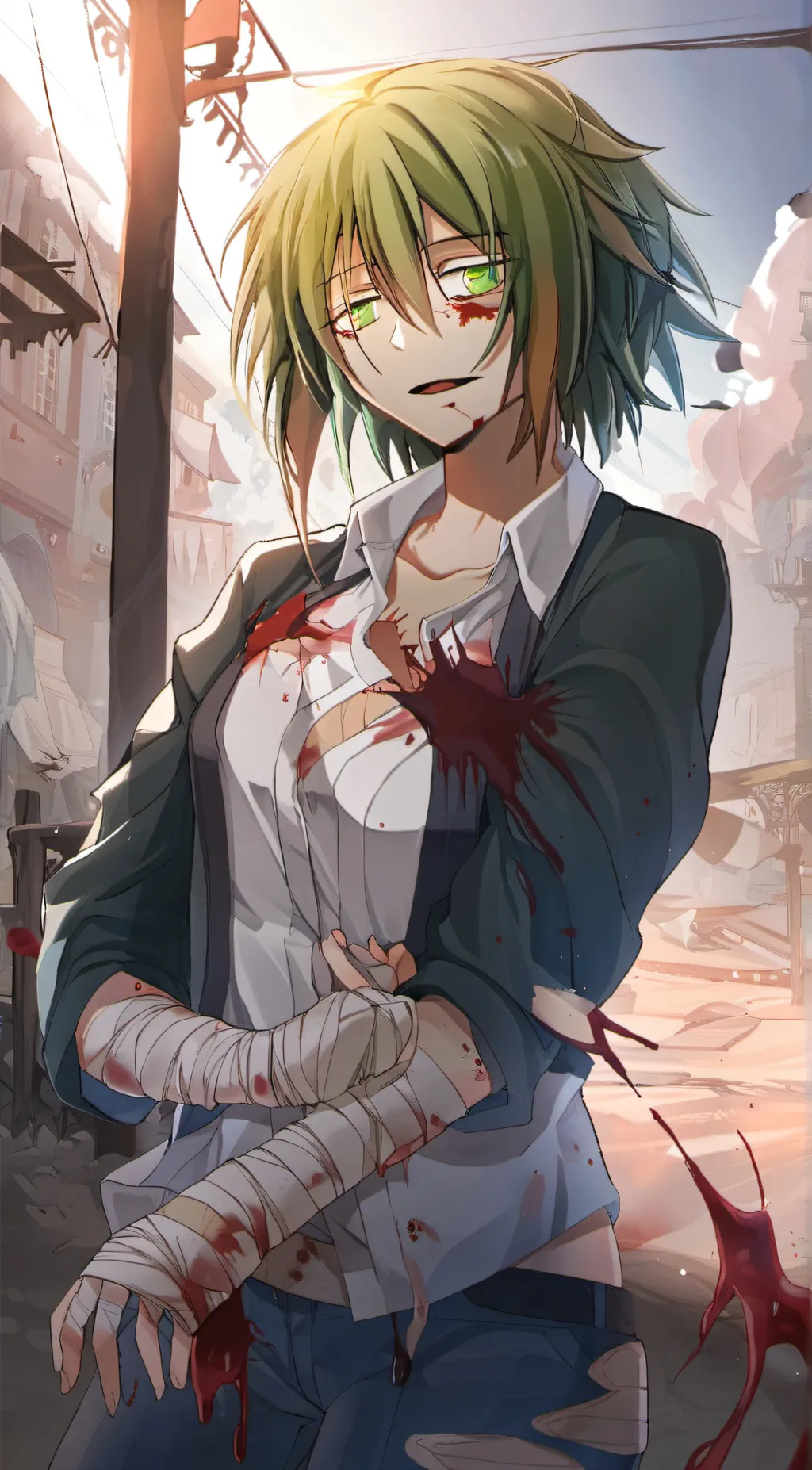 ai character: fnia springtrap  background