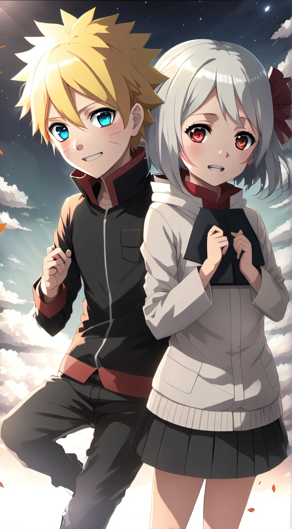 ai character: Boruto&himawari background