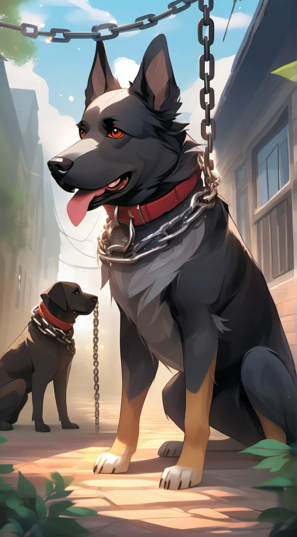 ai character: dogday poppy background