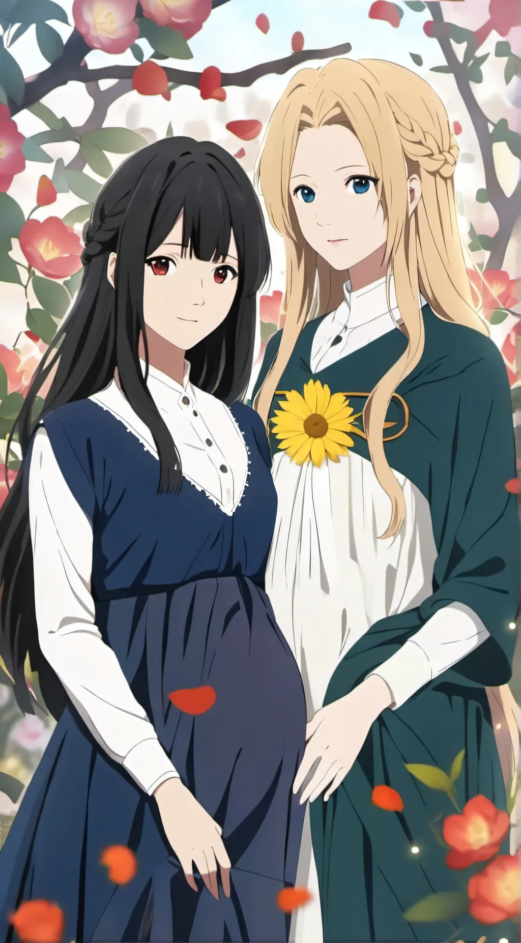 ai character: Emma and Lucy  background