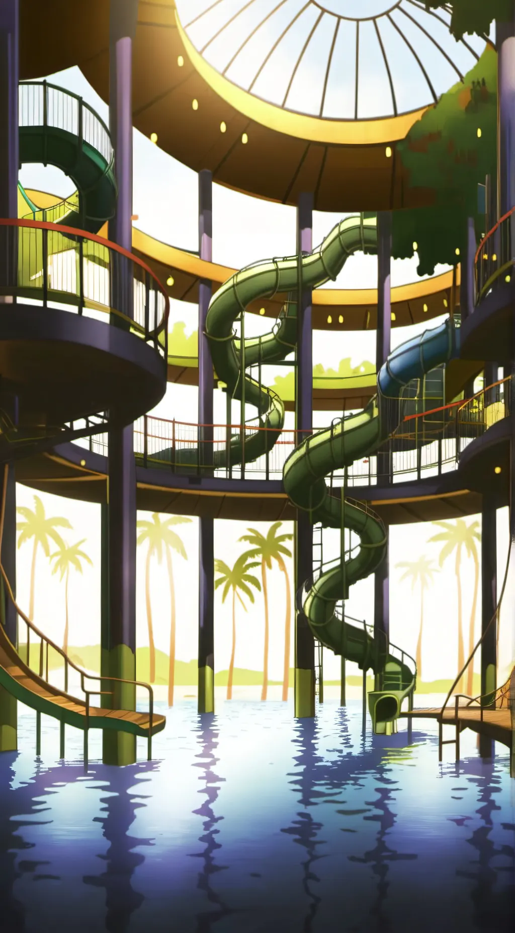 ai character: gao at waterpark background
