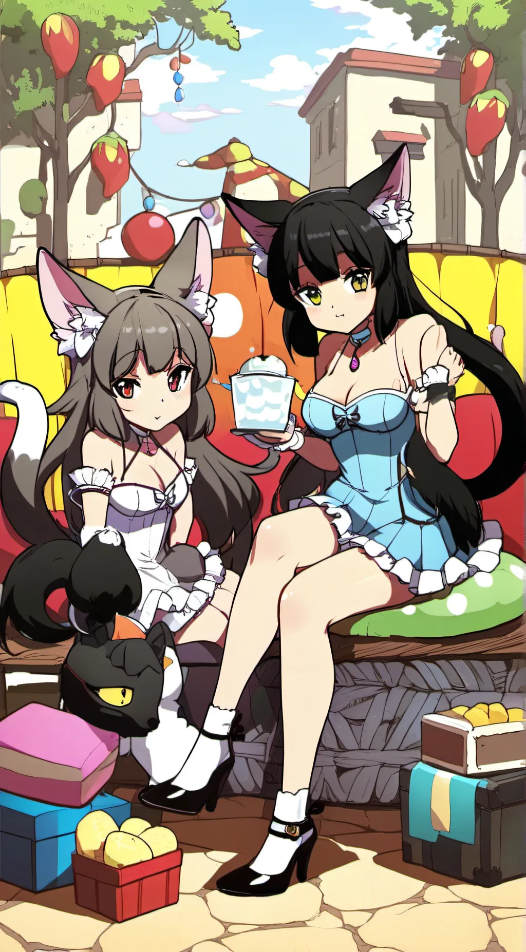 ai character: cats background