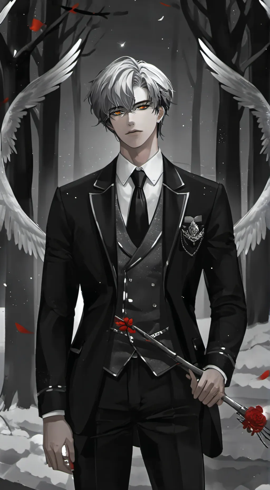 ai character: † Silver † [vamp.] background