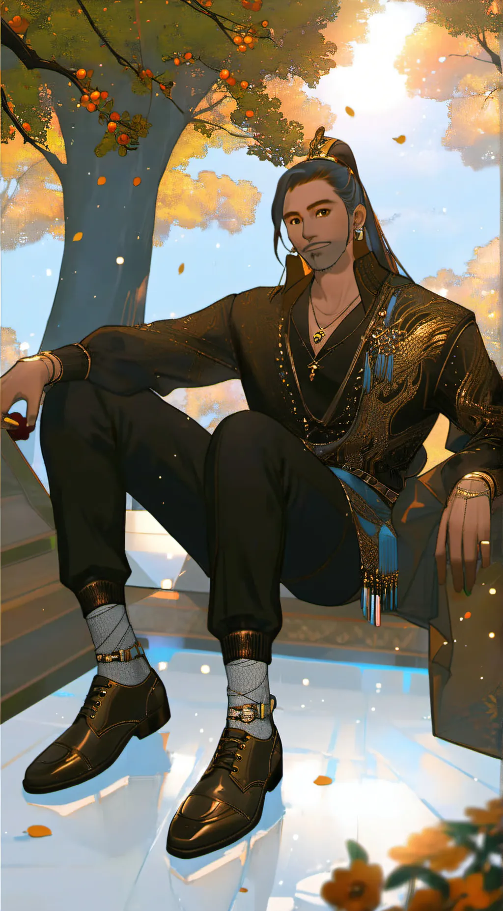 ai character: Grinch dad background